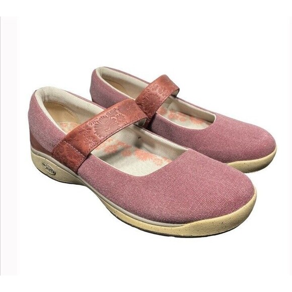 Chaco Shoes Gala Canvas Mary Jane Slip On Shoes Rum Raisin Mauve Walking 9 EUC - Picture 1 of 11